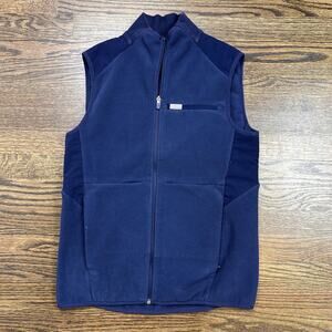 FIGS On Shift Fleece Vest Womens Small Navy Blue Full Zip Pockets Medical Top